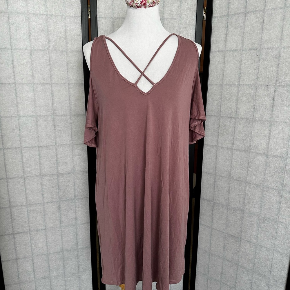 Mauve Cold Shoulder Dress - NWT